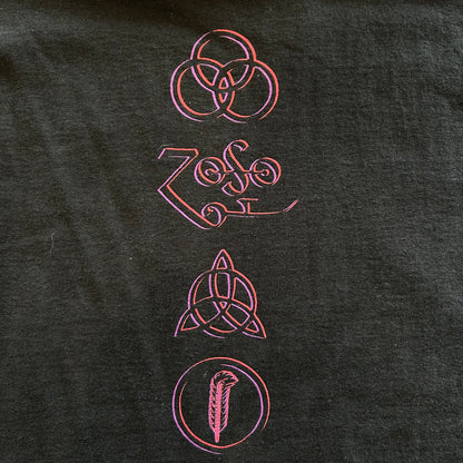 90's LED ZEPPELIN レッドツェッペリン Tシャツ Swan Song WINTERLAND 黒(XL)A6693T-SO