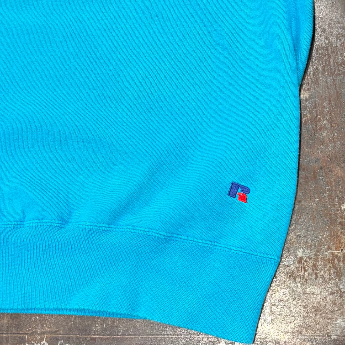 90's  Russell Athletic ラッセル High Cotton 無地スウェット ターコイズブルー (XL) /A8413S-SO