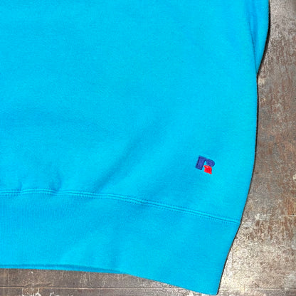 90's  Russell Athletic ラッセル High Cotton 無地スウェット ターコイズブルー (XL) /A8413S-SO