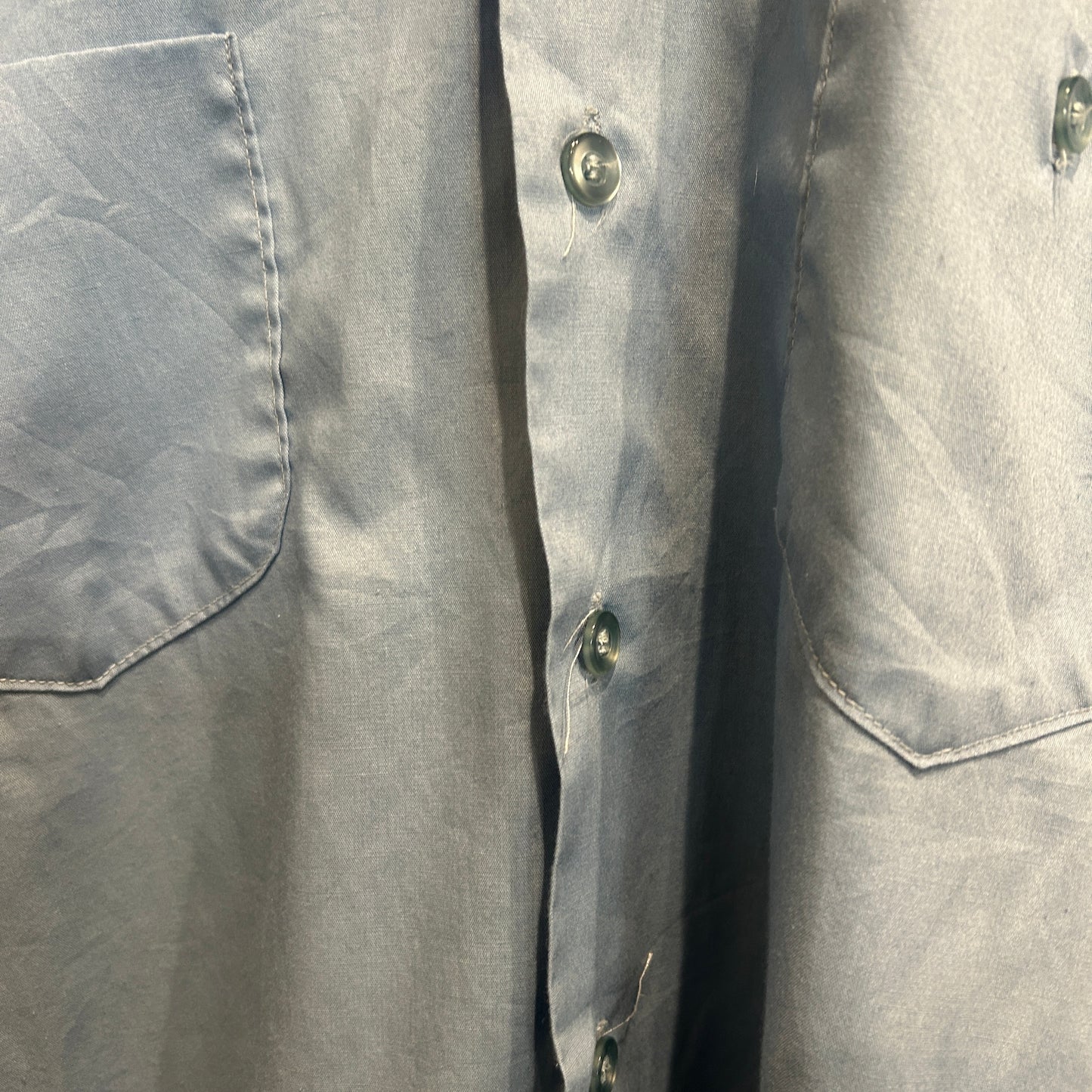 70's OshKosh Roger WIBC ABC s/s ボーリングシャツ 青 (L)/A7436S-SO