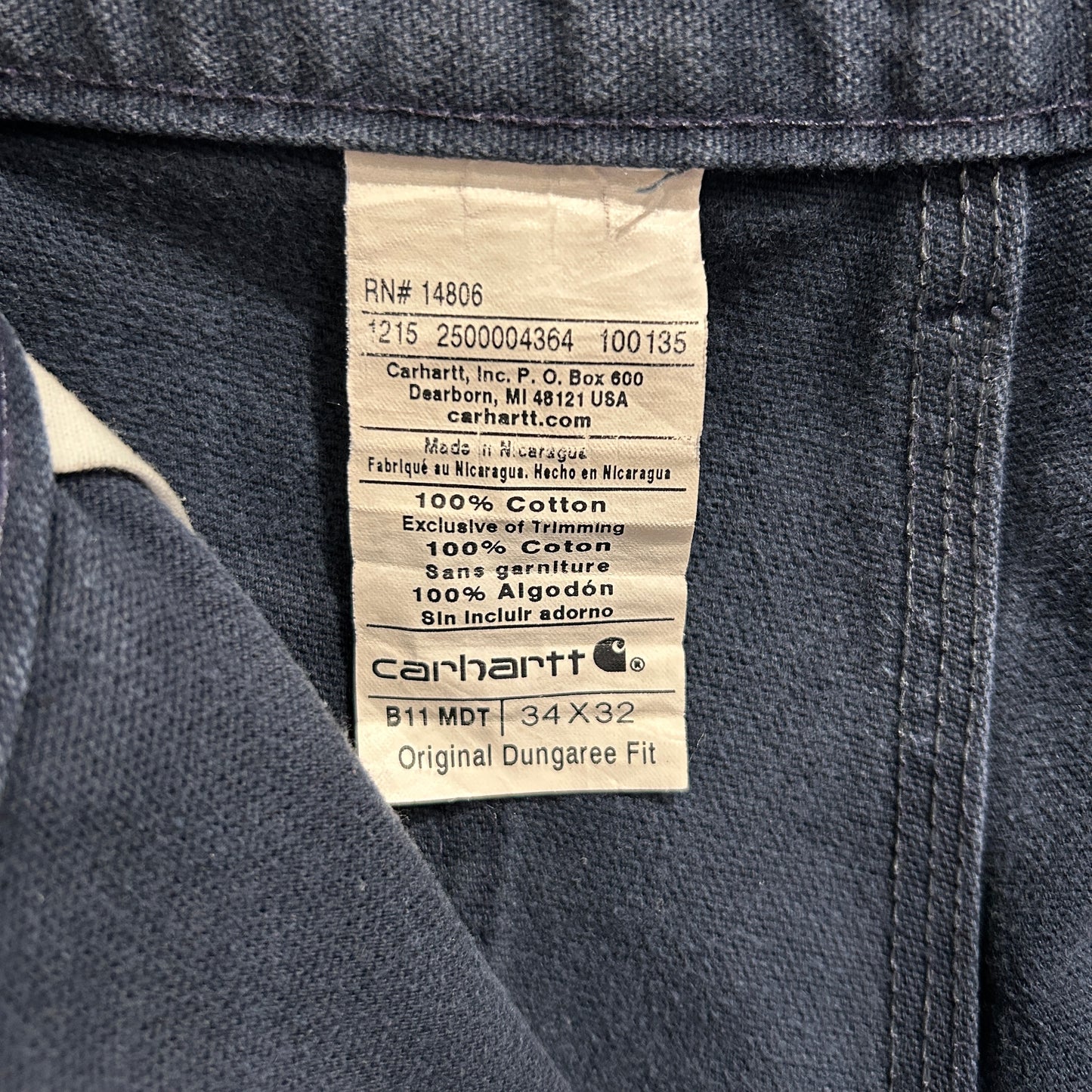 Carhartt カーハート ダックペインターパンツB11 MDT(34×32)/A8373P-SO