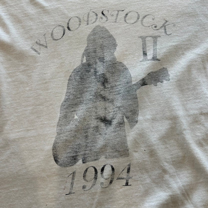 90's Woodstock 1994ウッドストック 染み込みプリントTシャツ 白 Fruit of the loom(XL)/A3947T-SO