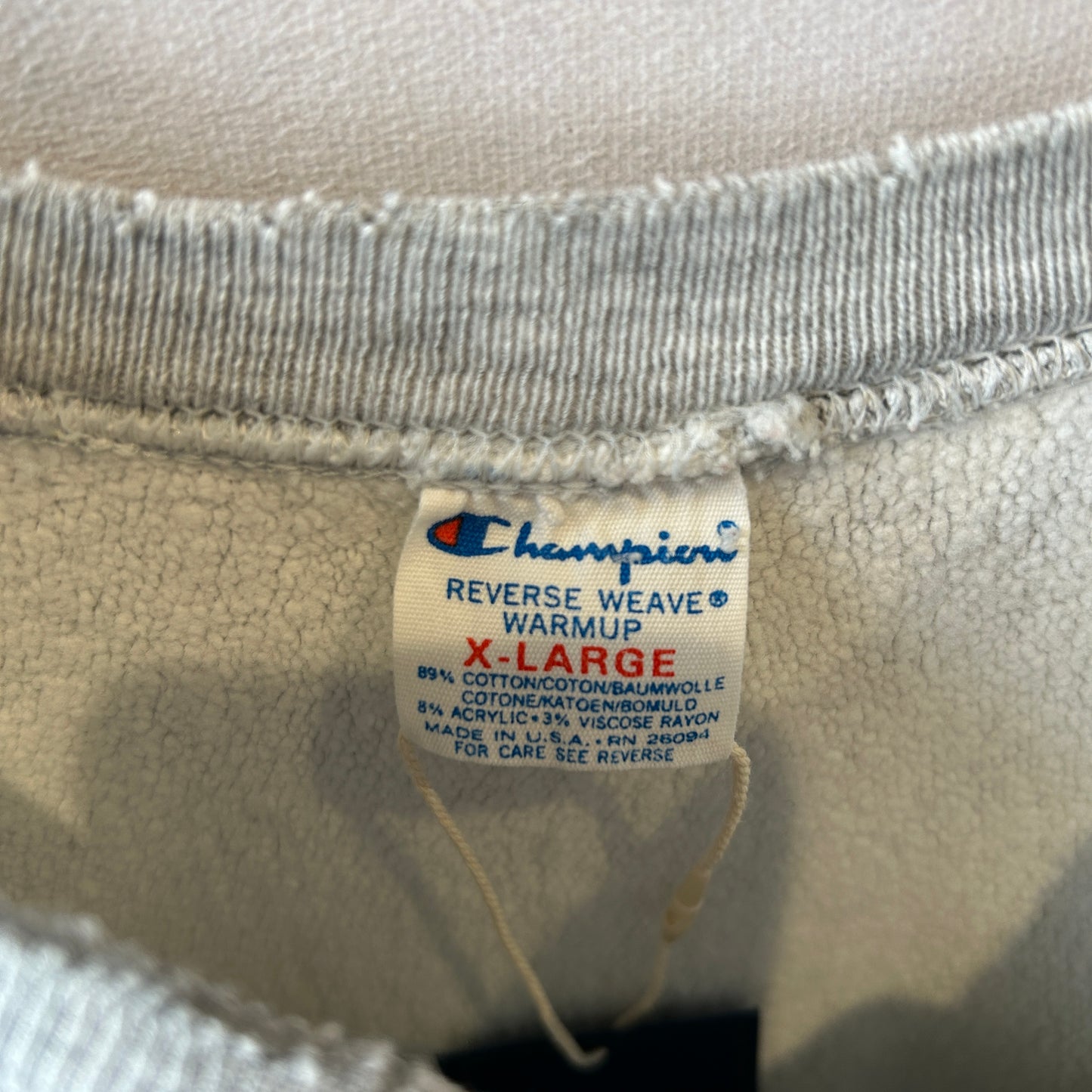 80's Champion リバースウィーブ AIR FORCE ATHLETIC カプセル３段プリント スウェット ミリタリー(XL)/C0268R-SO