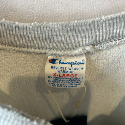 80's Champion リバースウィーブ AIR FORCE ATHLETIC カプセル３段プリント スウェット ミリタリー(XL)/C0268R-SO