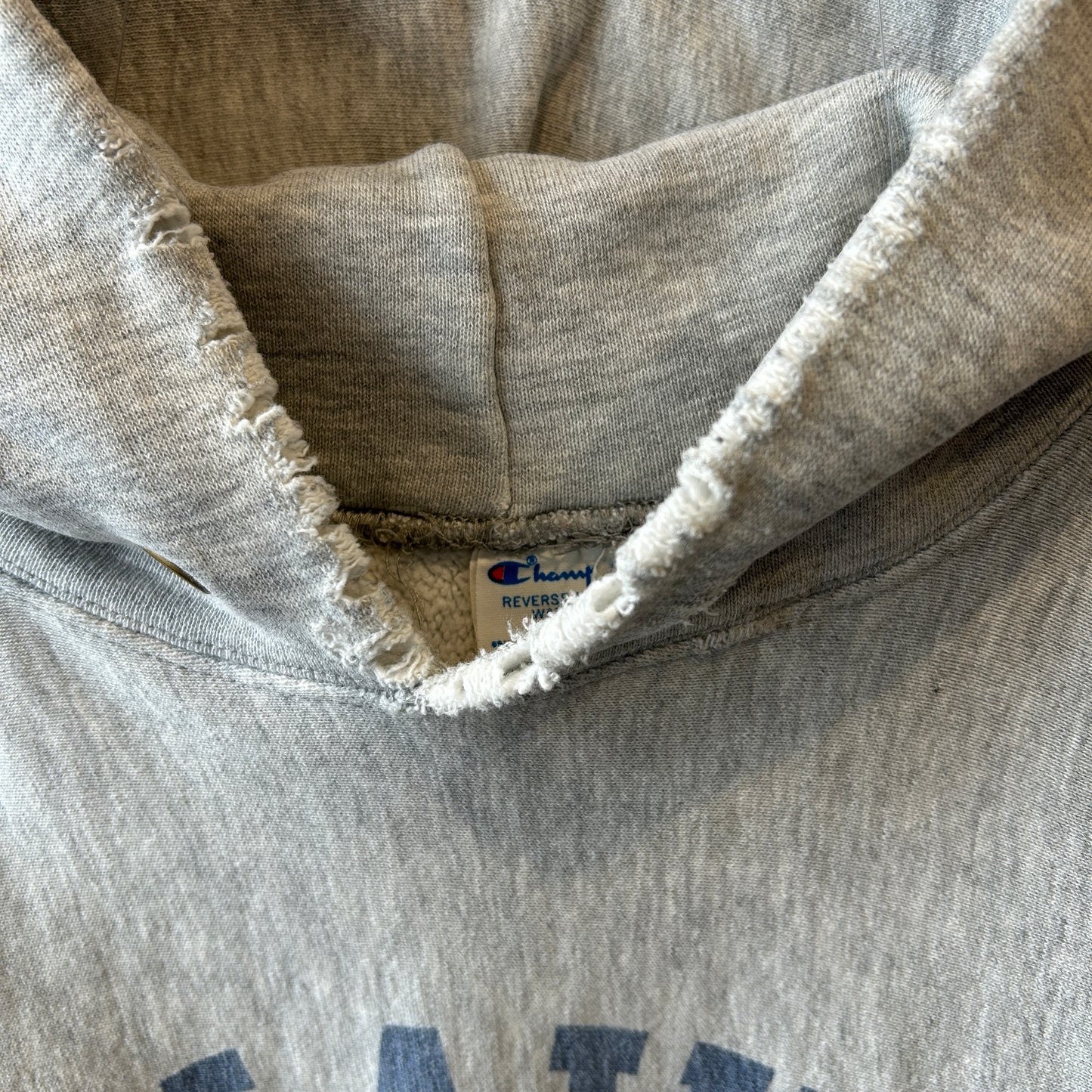 80's Champion Reverse Weave リバースウィーブ U.S.NAVY 染み込みプリント フーディー グレー(L)/C0251R0-SO
