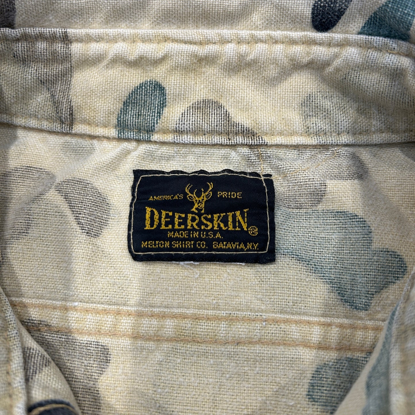 80's Melton DEERSKIN シャモアシャツ ハンティング カモ シャツ ベージュ (不明)/A8502S-SO