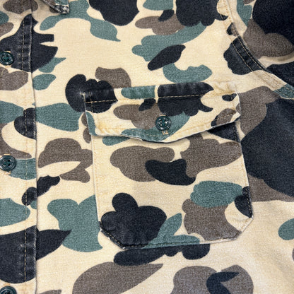 80's Melton DEERSKIN シャモアシャツ ハンティング カモ シャツ ベージュ (不明)/A8502S-SO