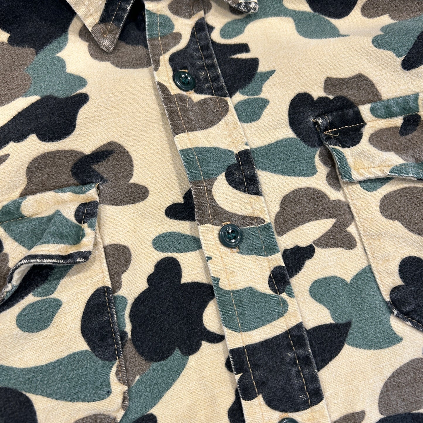 80's Melton DEERSKIN シャモアシャツ ハンティング カモ シャツ ベージュ (不明)/A8502S-SO