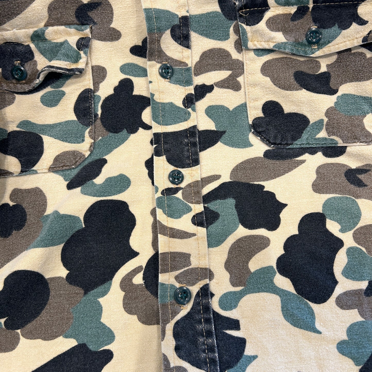 80's Melton DEERSKIN シャモアシャツ ハンティング カモ シャツ ベージュ (不明)/A8502S-SO