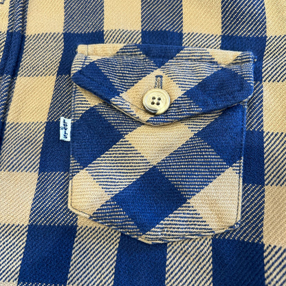 80's Levi's for men flannel shirt リーバイス ネルシャツ ベージュ ブルー (不明)/A8953SH-SO