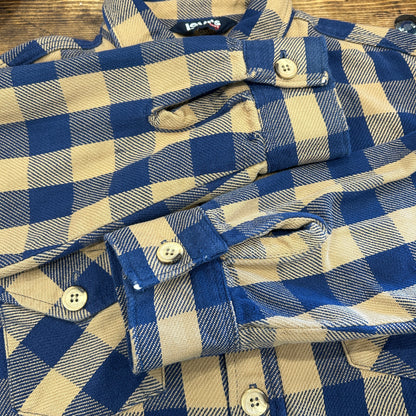 80's Levi's for men flannel shirt リーバイス ネルシャツ ベージュ ブルー (不明)/A8953SH-SO