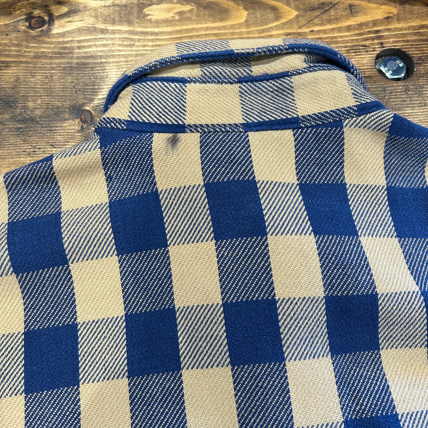 80's Levi's for men flannel shirt リーバイス ネルシャツ ベージュ ブルー (不明)/A8953SH-SO