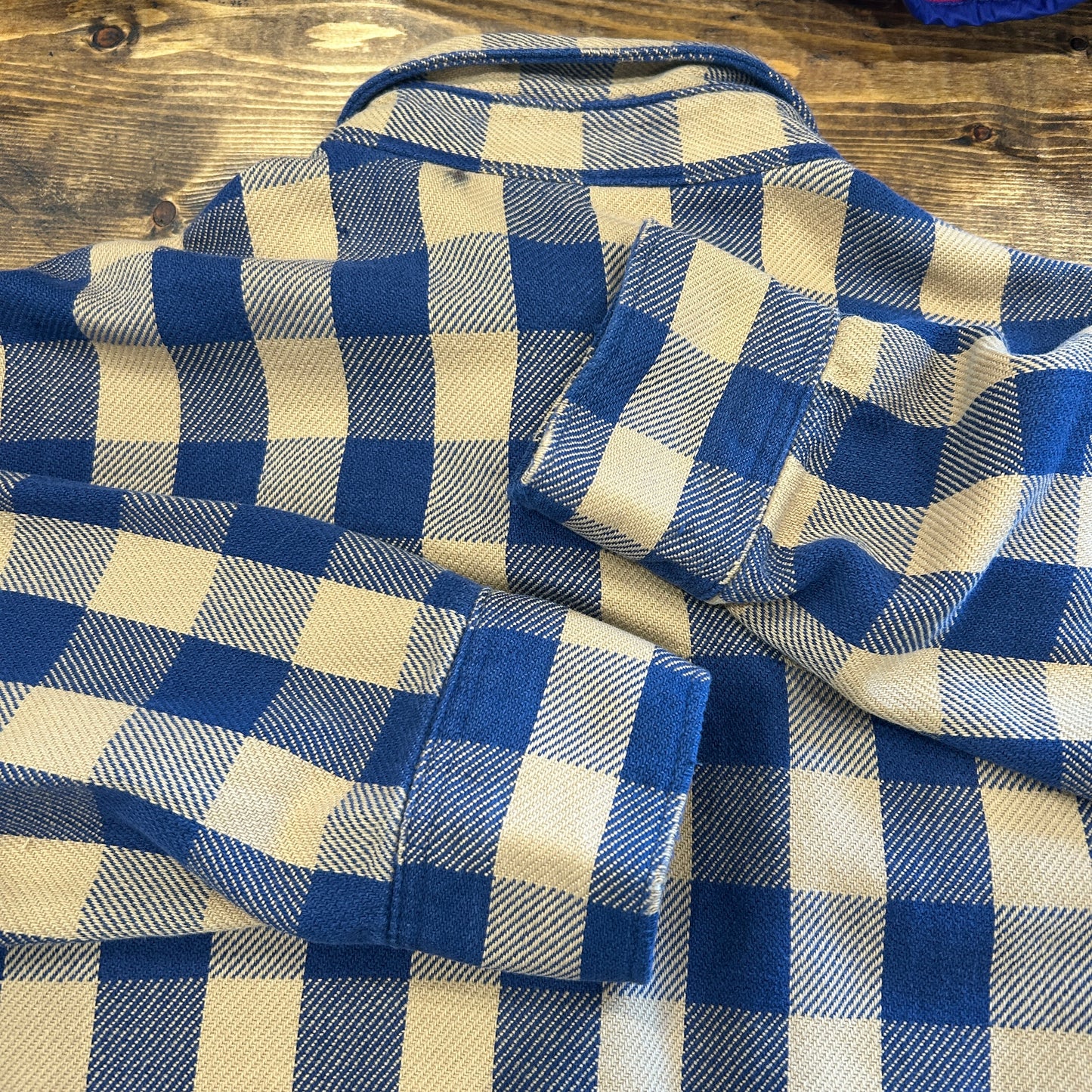 80's Levi's for men flannel shirt リーバイス ネルシャツ ベージュ ブルー (不明)/A8953SH-SO