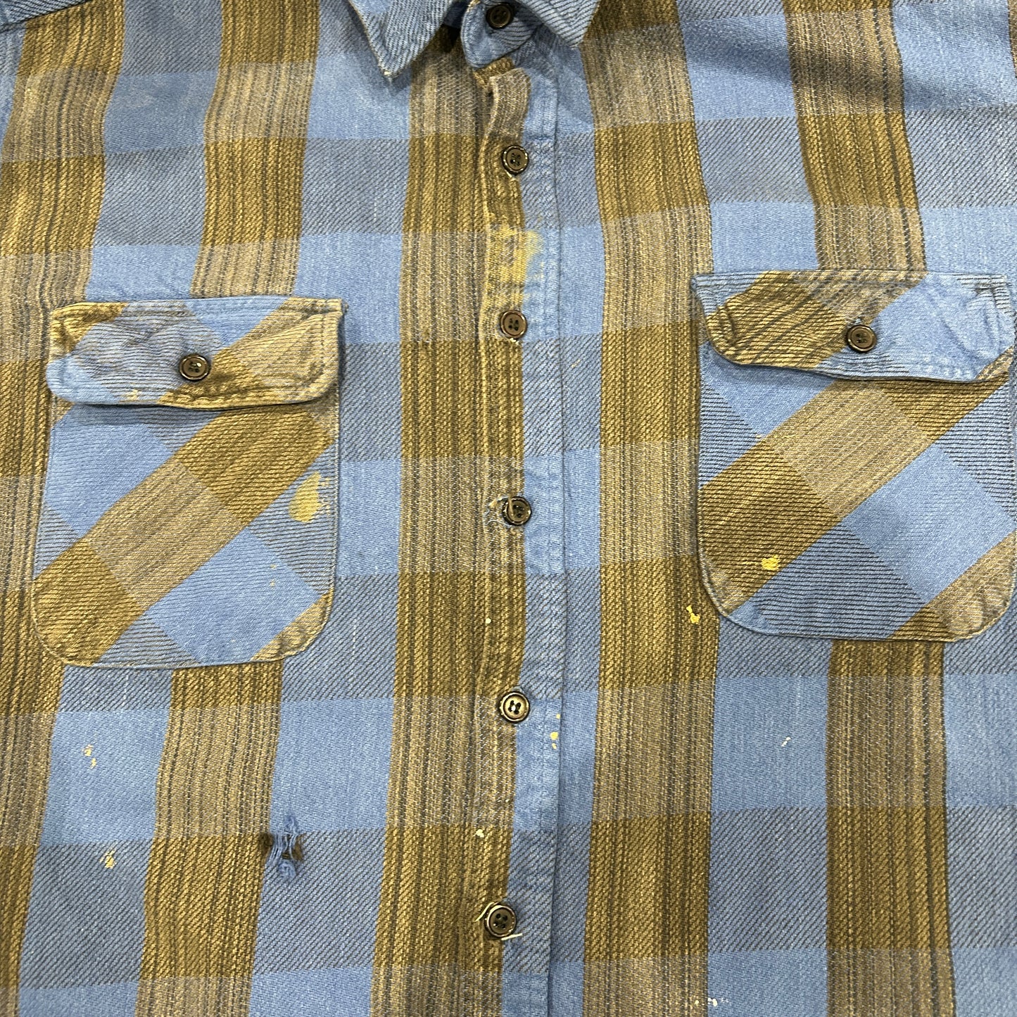 90's ~ NORTH CREST flannel shirt ノースクレスト ネルシャツ ブルー グレー (XL)/A8819SH-SO