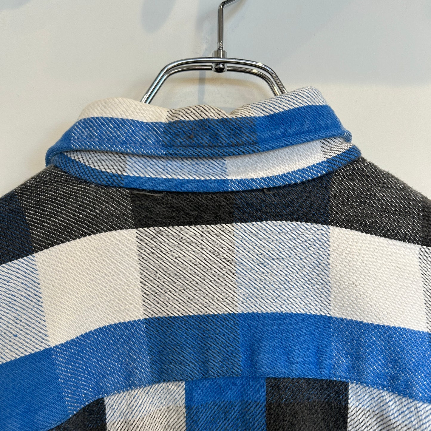 90's ~ GREATLAND チェック フランネルシャツ ブラック ブルー ホワイト (M)/C0281SH-SO
