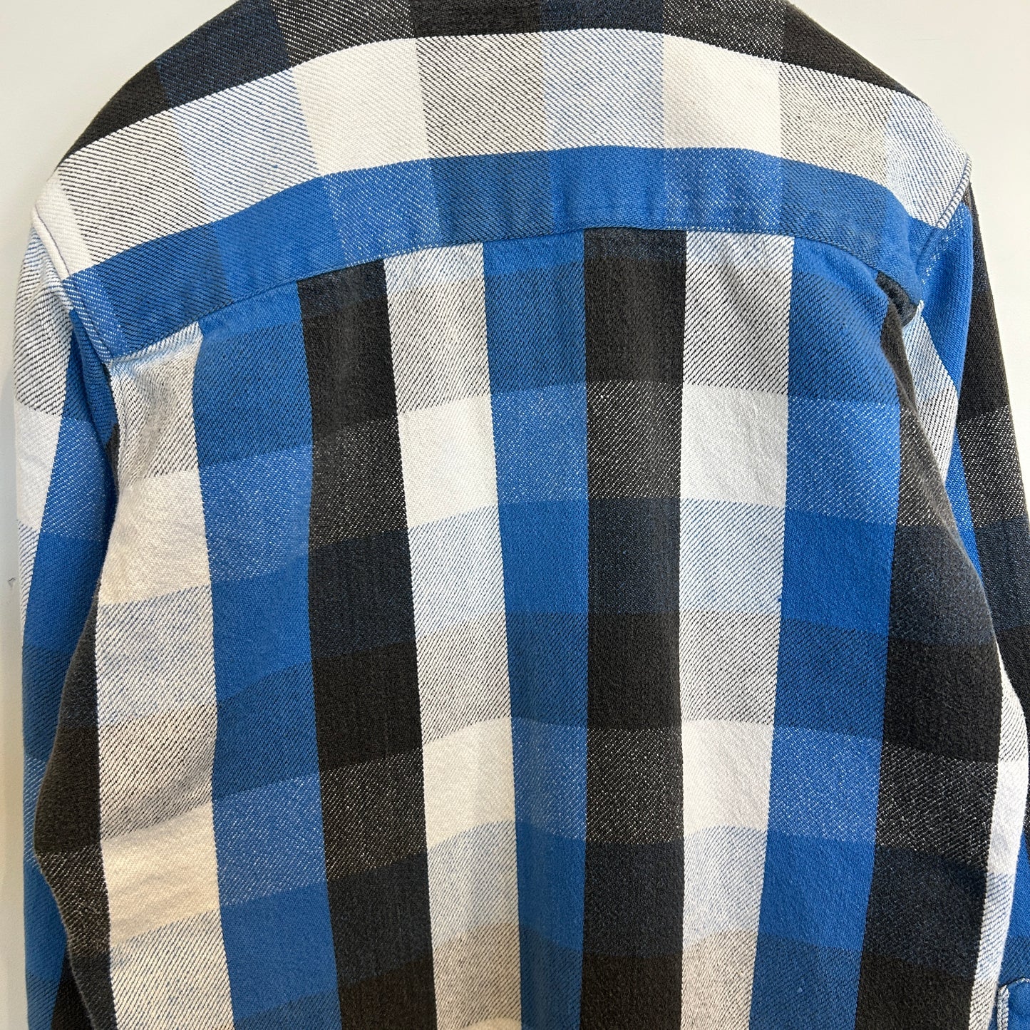 90's ~ GREATLAND チェック フランネルシャツ ブラック ブルー ホワイト (M)/C0281SH-SO