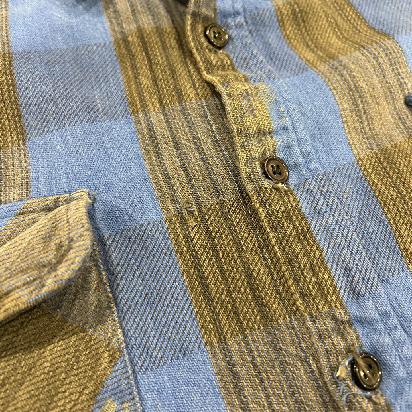 90's ~ NORTH CREST flannel shirt ノースクレスト ネルシャツ ブルー グレー (XL)/A8819SH-SO