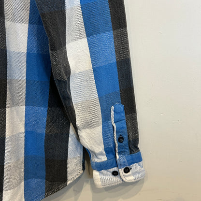 90's ~ GREATLAND チェック フランネルシャツ ブラック ブルー ホワイト (M)/C0281SH-SO