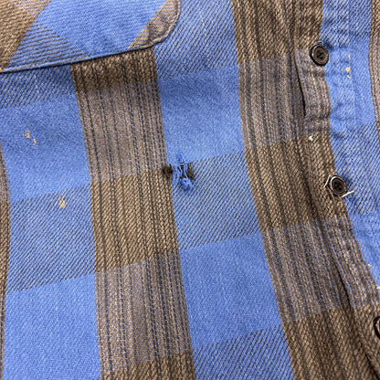 90's ~ NORTH CREST flannel shirt ノースクレスト ネルシャツ ブルー グレー (XL)/A8819SH-SO