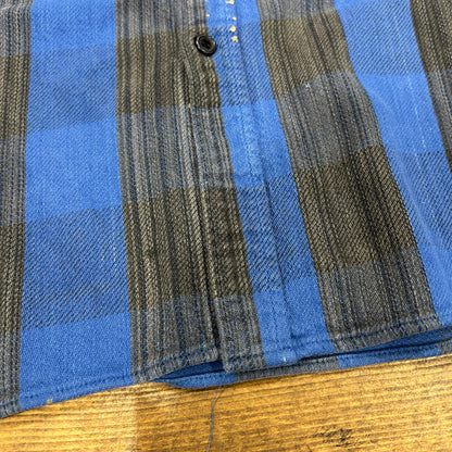 90's ~ NORTH CREST flannel shirt ノースクレスト ネルシャツ ブルー グレー (XL)/A8819SH-SO
