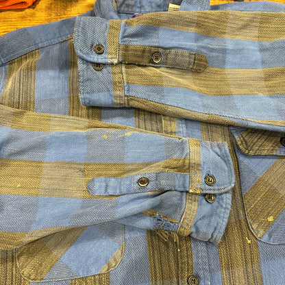90's ~ NORTH CREST flannel shirt ノースクレスト ネルシャツ ブルー グレー (XL)/A8819SH-SO