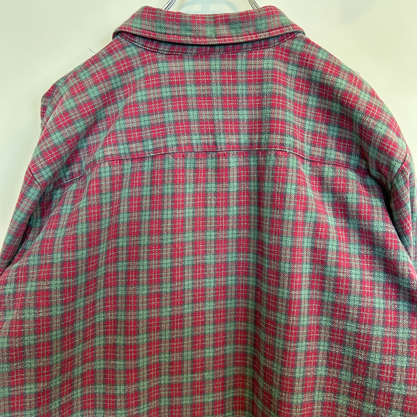 90's Dickies チェック フランネルシャツ レッド グリーン (XL)/C0247SH-SO