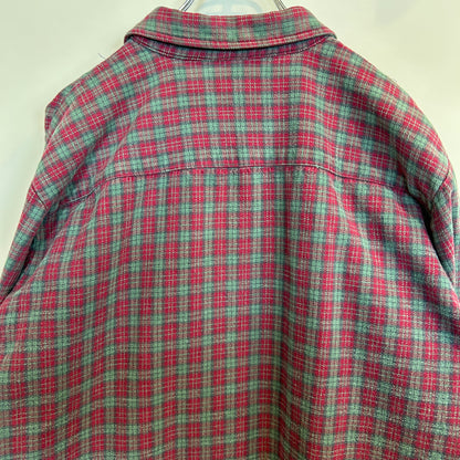 90's Dickies チェック フランネルシャツ レッド グリーン (XL)/C0247SH-SO