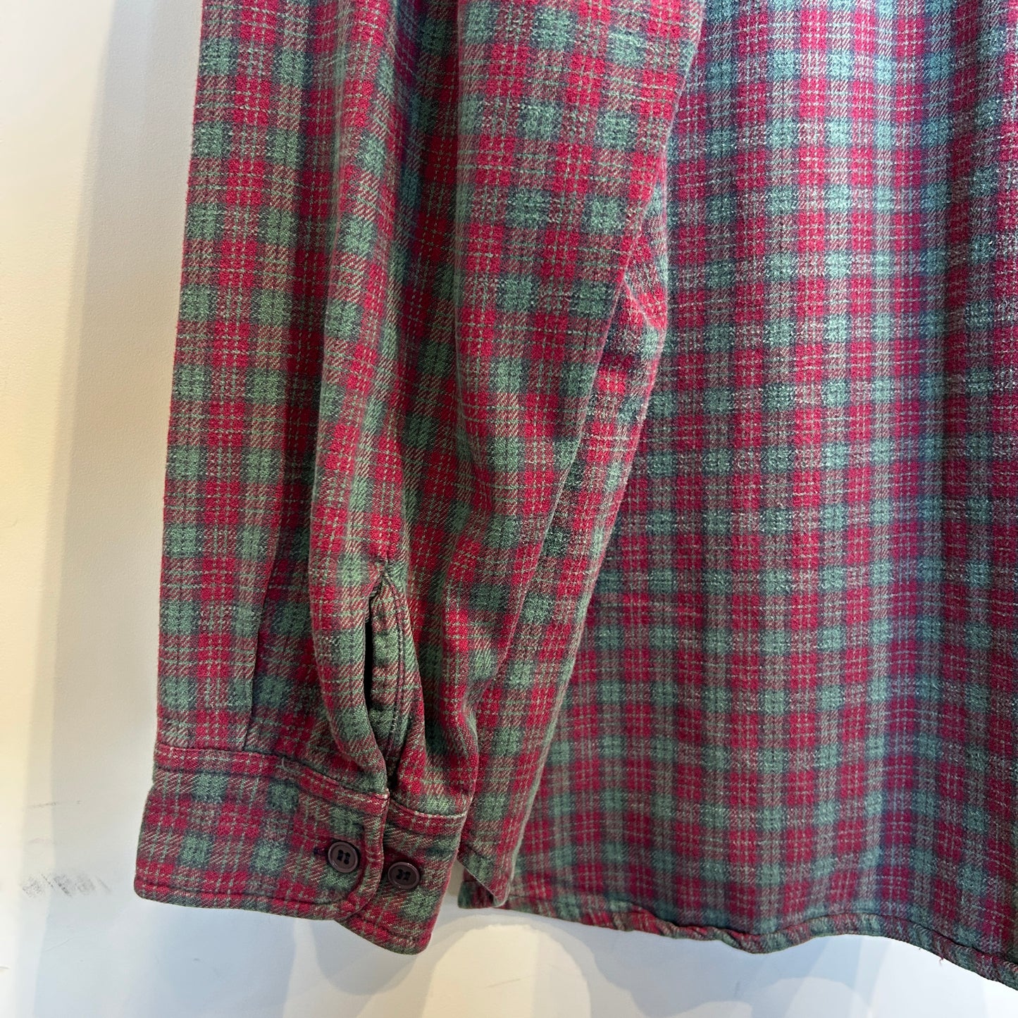 90's Dickies チェック フランネルシャツ レッド グリーン (XL)/C0247SH-SO