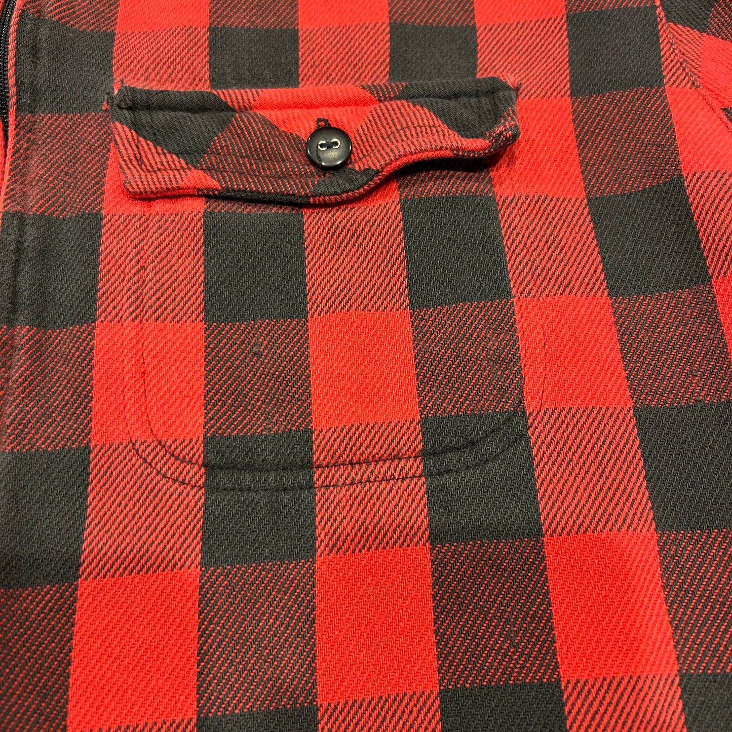 90's ~ marithe francois girbaud マリテフランソワジルボー ジップ ネルシャツ 赤黒 (M)/A8942SH-SO