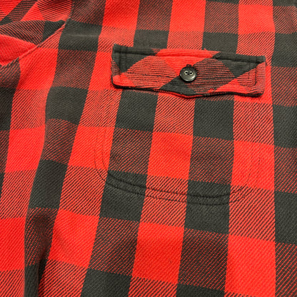 90's ~ marithe francois girbaud マリテフランソワジルボー ジップ ネルシャツ 赤黒 (M)/A8942SH-SO