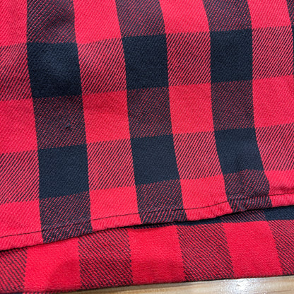 90's ~ marithe francois girbaud マリテフランソワジルボー ジップ ネルシャツ 赤黒 (M)/A8942SH-SO