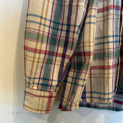 80's ~ L.L.Bean チェック フランネルシャツ ベージュ レッド パープル グリーン (不明)/C0263SH-SO