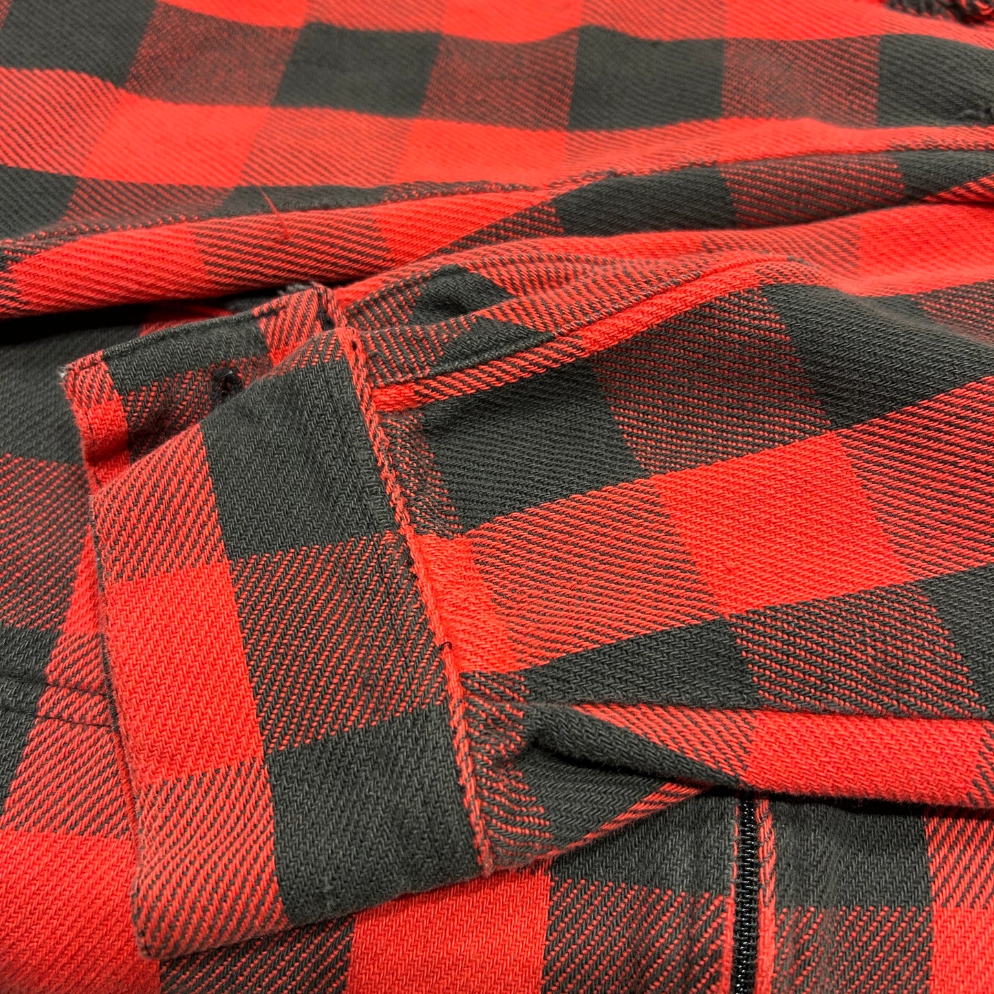 90's ~ marithe francois girbaud マリテフランソワジルボー ジップ ネルシャツ 赤黒 (M)/A8942SH-SO