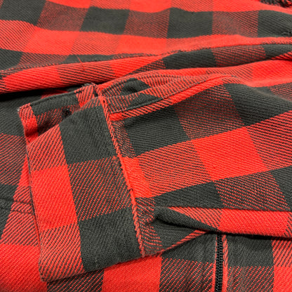 90's ~ marithe francois girbaud マリテフランソワジルボー ジップ ネルシャツ 赤黒 (M)/A8942SH-SO