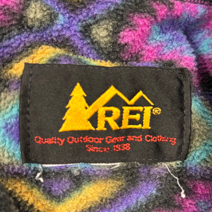 00's REI ハーフジップジャケット フリース ネイティブ 黒紫青桃 (サイズ不明)/AA8897F-SO