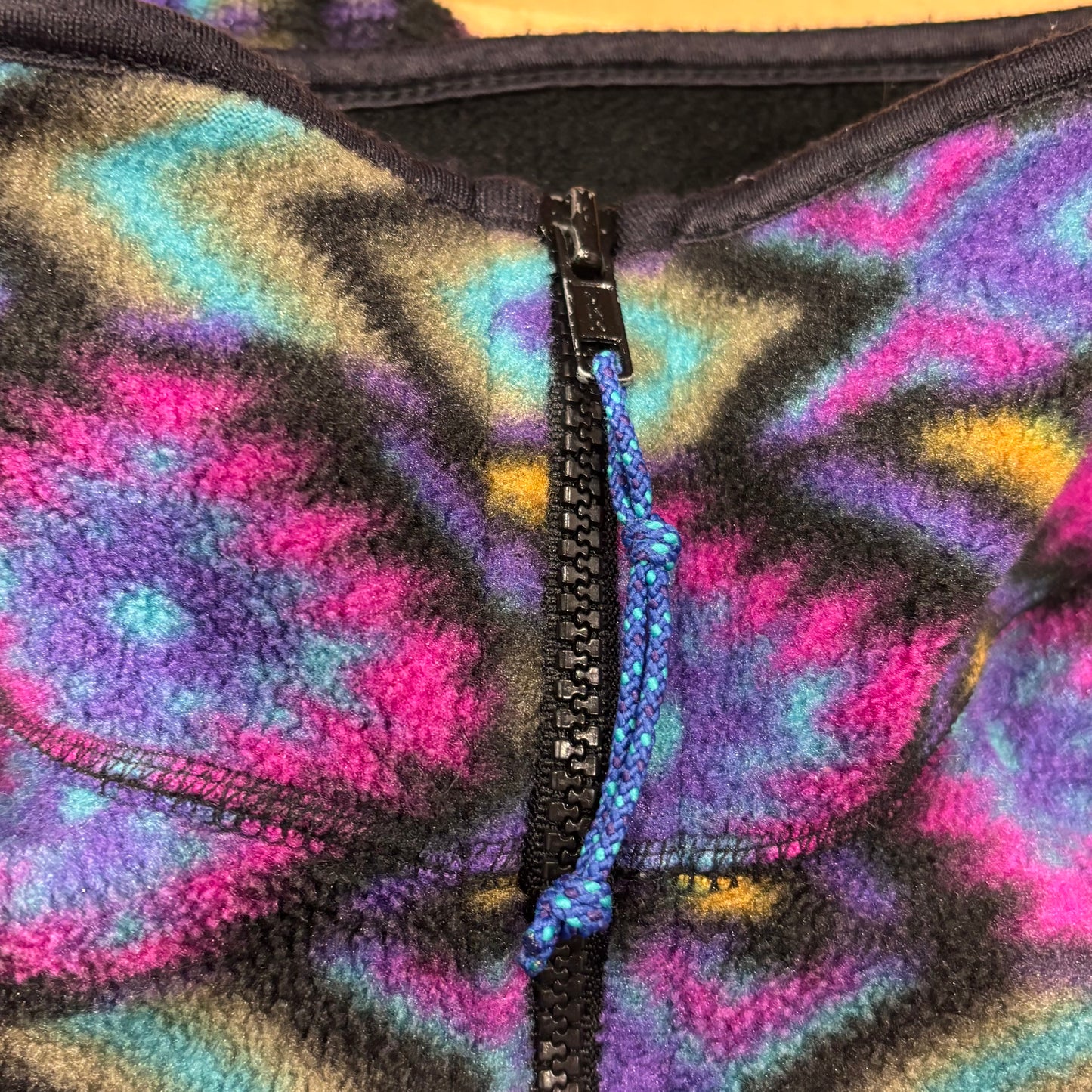 00's REI ハーフジップジャケット フリース ネイティブ 黒紫青桃 (サイズ不明)/AA8897F-SO