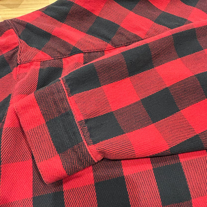 90's ~ marithe francois girbaud マリテフランソワジルボー ジップ ネルシャツ 赤黒 (M)/A8942SH-SO