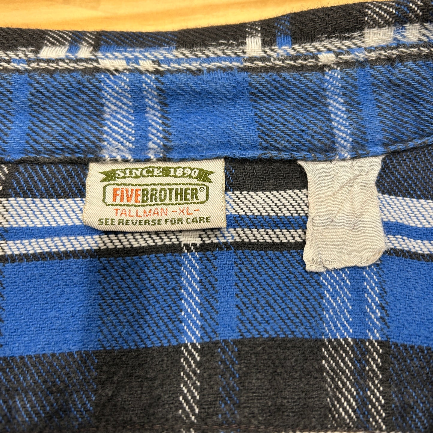 90's ~ FIVE BROTHER flannel shirt ファイブブラザー ネルシャツ ブルー ブラック (T-XL)/A8821SH-SO