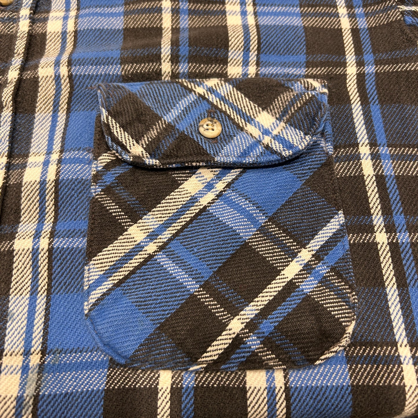 90's ~ FIVE BROTHER flannel shirt ファイブブラザー ネルシャツ ブルー ブラック (T-XL)/A8821SH-SO