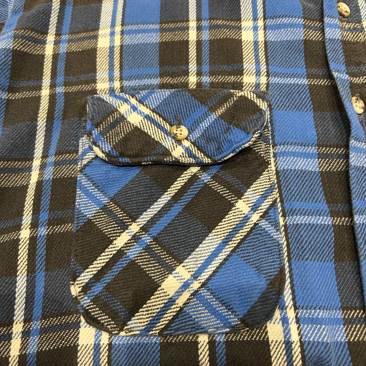 90's ~ FIVE BROTHER flannel shirt ファイブブラザー ネルシャツ ブルー ブラック (T-XL)/A8821SH-SO