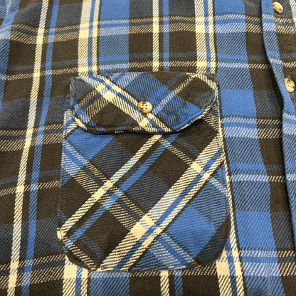 90's ~ FIVE BROTHER flannel shirt ファイブブラザー ネルシャツ ブルー ブラック (T-XL)/A8821SH-SO