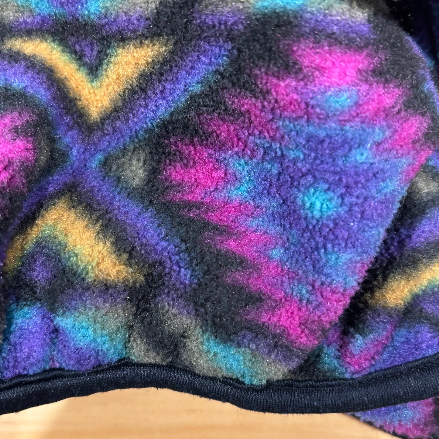 00's REI ハーフジップジャケット フリース ネイティブ 黒紫青桃 (サイズ不明)/AA8897F-SO