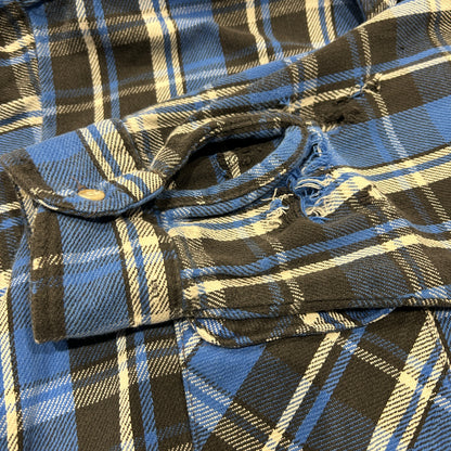 90's ~ FIVE BROTHER flannel shirt ファイブブラザー ネルシャツ ブルー ブラック (T-XL)/A8821SH-SO
