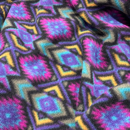 00's REI ハーフジップジャケット フリース ネイティブ 黒紫青桃 (サイズ不明)/AA8897F-SO