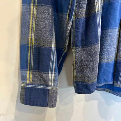 60's ~ BROOKDALE チェック オープンカラー シャツ ブルー イエロー ホワイト (L)/C0236SH-SO