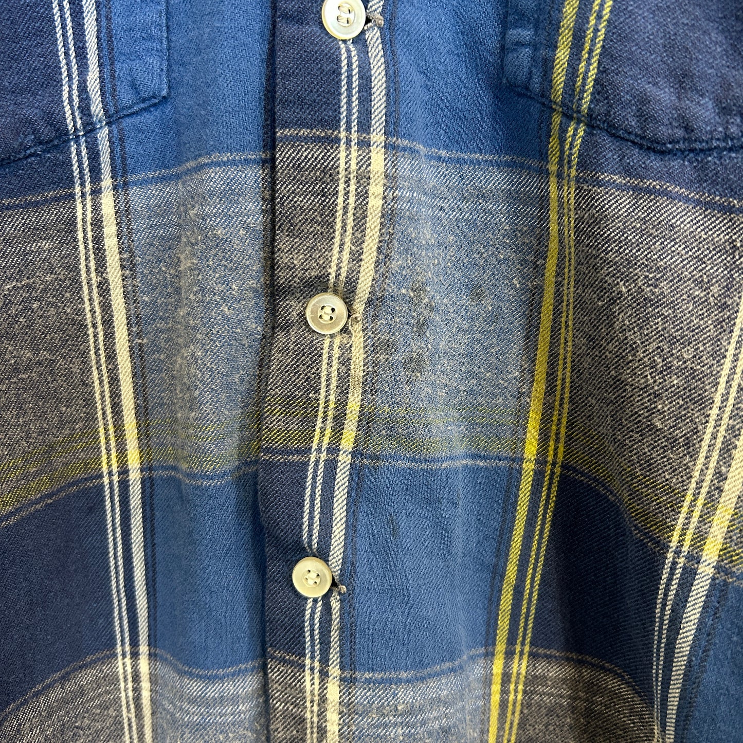 60's ~ BROOKDALE チェック オープンカラー シャツ ブルー イエロー ホワイト (L)/C0236SH-SO