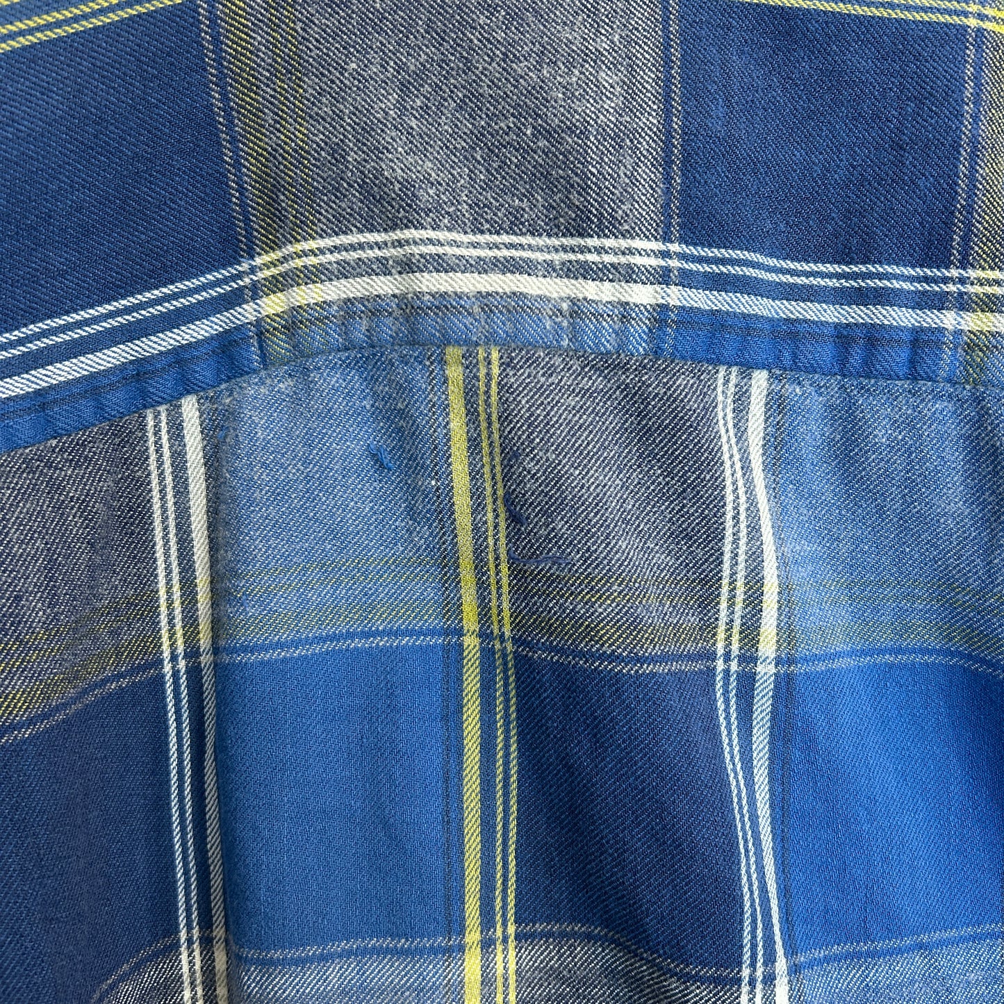 60's ~ BROOKDALE チェック オープンカラー シャツ ブルー イエロー ホワイト (L)/C0236SH-SO