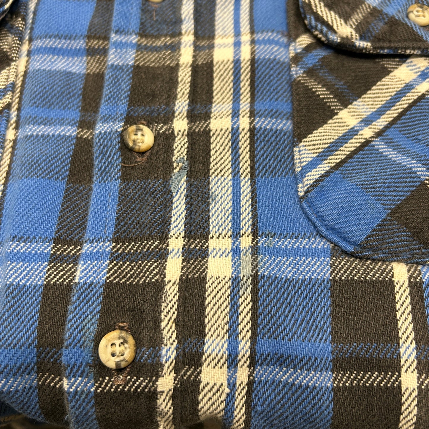 90's ~ FIVE BROTHER flannel shirt ファイブブラザー ネルシャツ ブルー ブラック (T-XL)/A8821SH-SO