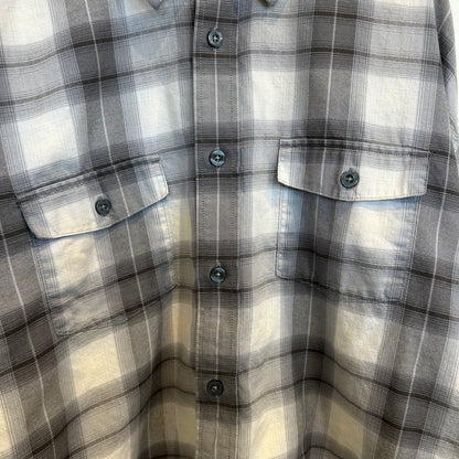 00's Patagonia チェック オーガニックコットン シャツ ホワイト グレー  (XL)/C0235SH-SO