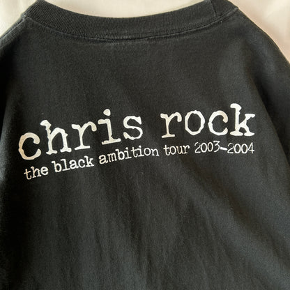 00's Chris Rock クリス・ロック "the black ambition" コメディーツアーTシャツ ブラック(L)/C1111T-SO
